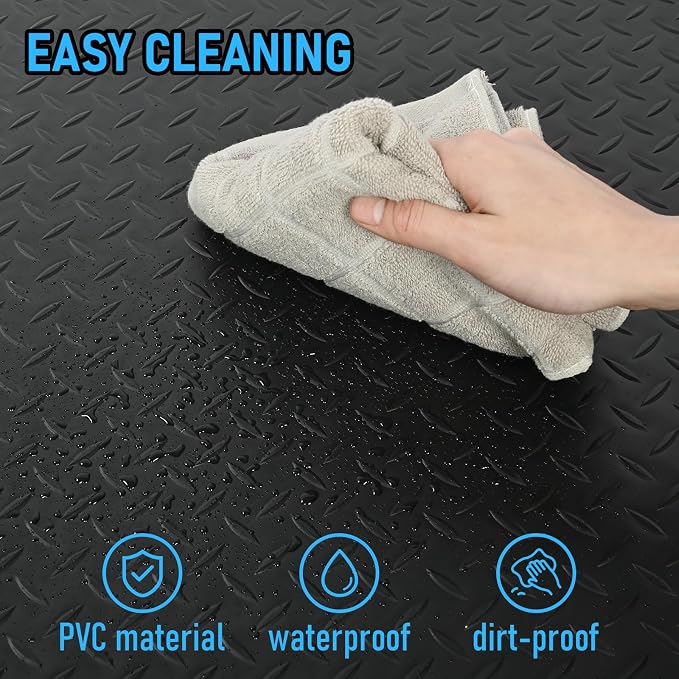 Anti Fatigue Mat 2x7 Ft 15/16" Thick Soft Sponge Ergonomic Mat | Floor Mat Tough Diamond Tread Firm Standing Mat Loading Dock Distribution Center Mailroom Black Layered Support Prolonged