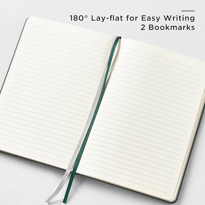 &And Per Se Lined Journal and Pen Set (3 Packs), A5 Leather Hardcover Notebook with Pen & Stationary Set, 160 Pages 100GSM Thick Ruled Paper Journal for Business Work Writing (Green)