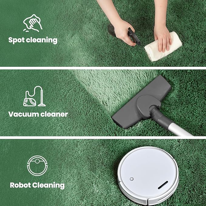 Zentavio Runner Rugs for Hallway 2x6 Shag Soft Bedroom Bedside Rugs Non Slip Fluffy Carpet for Kids Girls Boys Home Decor Aesthetic Dorm Nursery Emerald Green