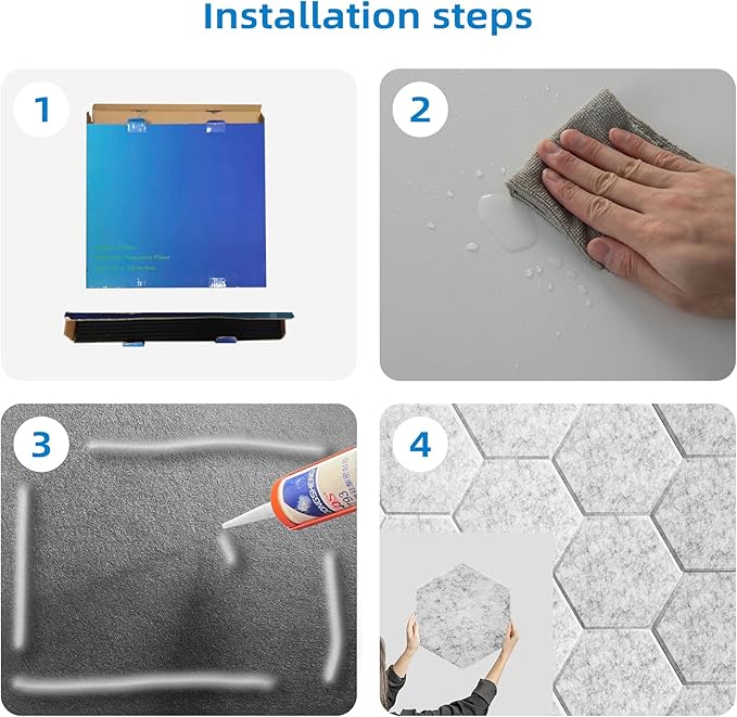 15 Pack Hexagon Sound Proof Foam Panels for Walls, Acoustic Panels 12" x 12" x 0.35" High Density Sound Absorbing Tiles for Home Studio, Office, Gaming Room & Theater