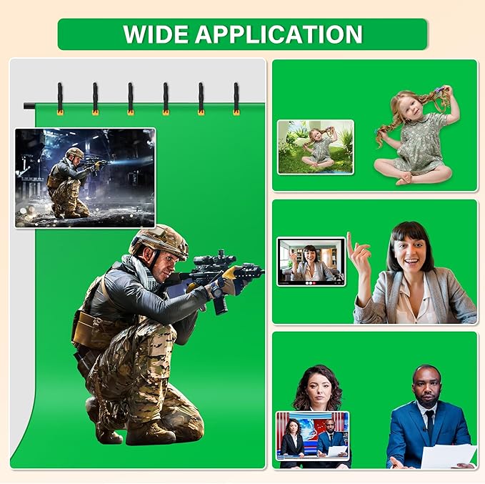 Green Screen Backdrop Kit 6.5X5ft,Portable greenscreen Background with Stand,Adjustable T-Shape Photo Backdrop Stand for Photography, Streaming,Video,Studio,Party,Zoom