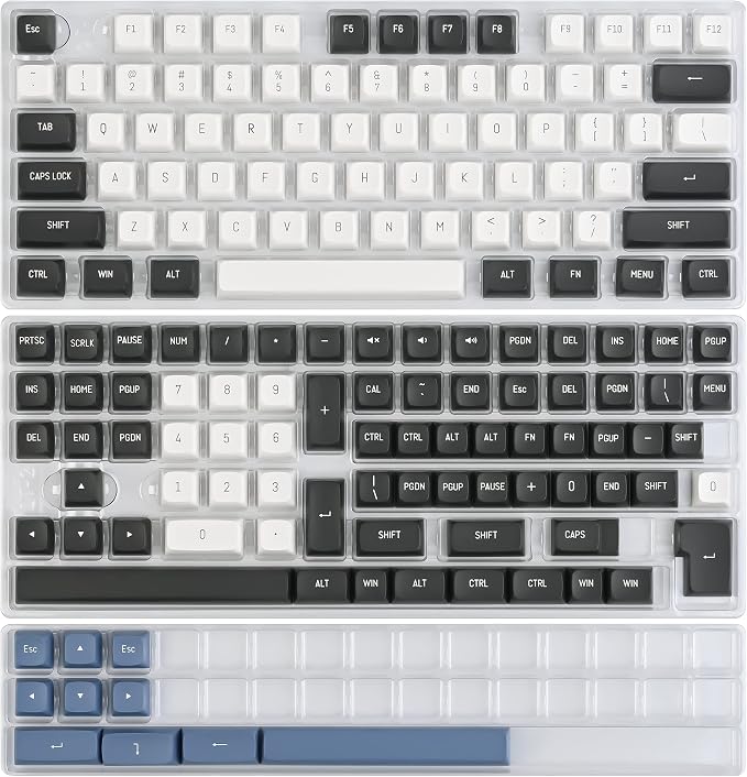 Guffercty kred 160 Keys CSA Keycap PBT Double-Shot Ball Shape Custom Keycaps Set with 6.25u/7u Spacebar for ANSI & ISO Layout Cherry MX Gateron Kailh Switches(Arctic-CSA)