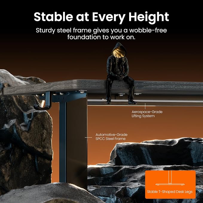 ErGear Height Adjustable Electric Standing Desk, 40 x 24 Inches Sit Stand up Desk, Memory Computer Home Office Desk, Grey