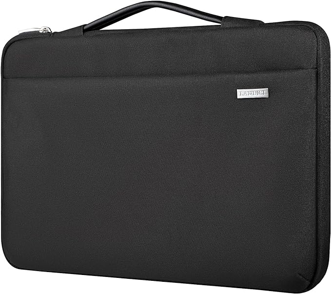 LANDICI 360°Laptop Sleeve Case 15.6 16 Inch Compatible with MacBook Pro 16 M1/M2/M3/M4 2019-2025, 15.6-16” Hp Dell Lenovo Acer Asus, Waterproof Computer Bag Cover with Handle, Black