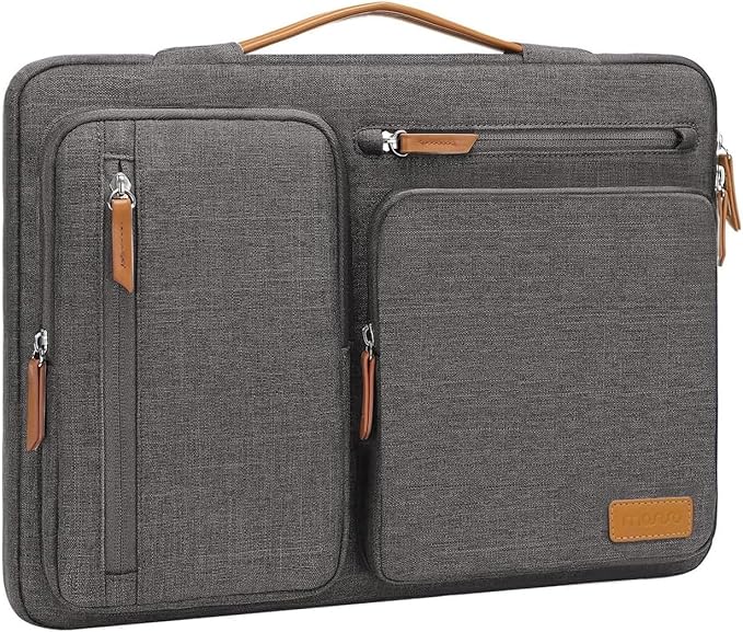 MOSISO 360 Protective Laptop Case 16 inch, 15-15.6 inch Laptop Sleeve Compatible with MacBook Pro 16, HP Acer Dell Lenovo ASUS, Side Open Carrying Case with 4 Zipper Pockets&Handle, Taupe Gray