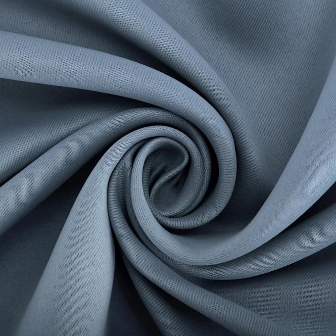 Sun Zero Nordic 2-Pack Theater Grade Noise Reducing Extreme 100% Blackout Grommet Curtain Panel Pair, 52" x 84", Denim Blue