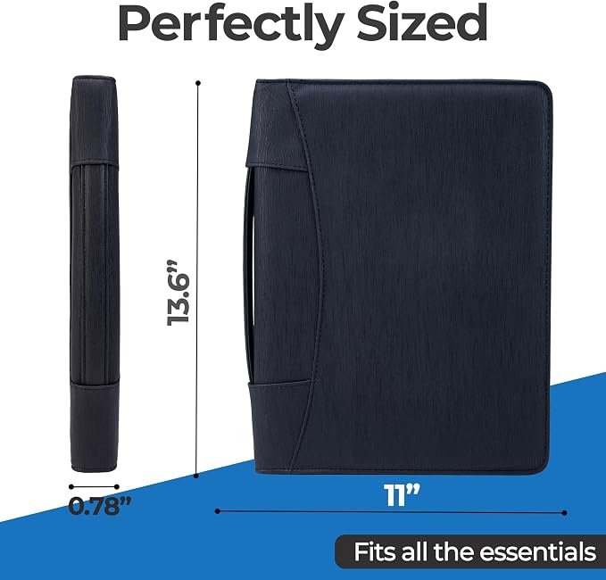 Case-It The Supreme PADFOLIO Case-it Zippered Business Meeting Padfolio Tablet Case | Professional Portfolio with Letter Size Writing Pad, PAD-62-BLK
