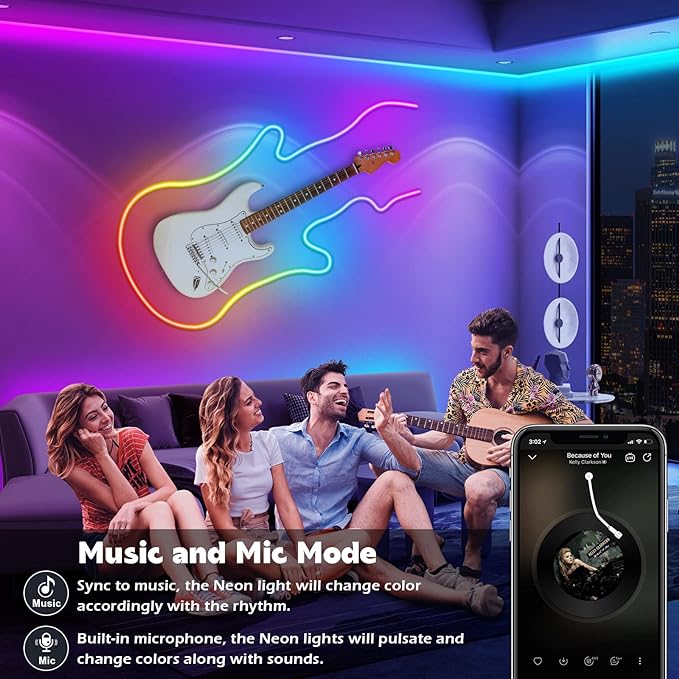 AILBTON 150Ft Neon Rope Lights,Flexible Led Rope Lights Control with App/Remote,Multiple Modes RopeLights,IP65 Outdoor RGB Led Neon Lights NonWater Resistant,Music Sync Gaming Led NeonLight Strip