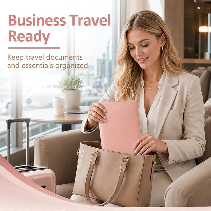 Darolin Leather Padfolio Portfolio with Letter, A4 Size Clipboard -Rosegold | Premium Business Resume Portfolio Folder for Women Men, Professional Document Organizer for Meetings, Interviews, Travel