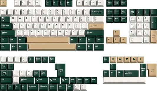 Guffercty kred Cherry Profile PBT Keycaps 156 Key Set, Fade Resistant Custom Keycaps Fit 60%/65%/75%/80%/TKL/100% Mechanical Keyboard (British Racing)
