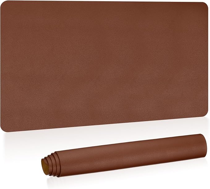 PATIKIL Desk Mat, 35"x17", Non-Slip Waterproof PU Leather Desk Pad Dual Sided for Office/Home Brown