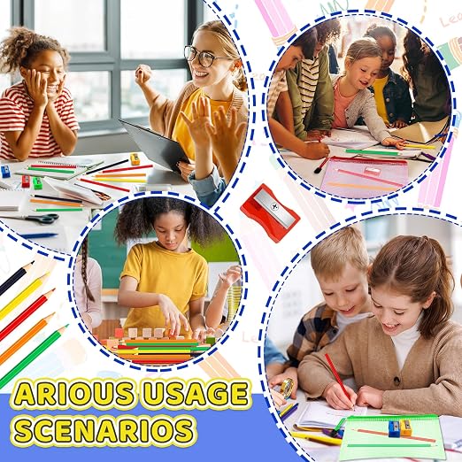220 Pcs Back to School Gifts Set Mesh Zipper Color Pencil Pencil Sharpener Practical Stationery Gift Set for Back to School Classroom Prize Supplies