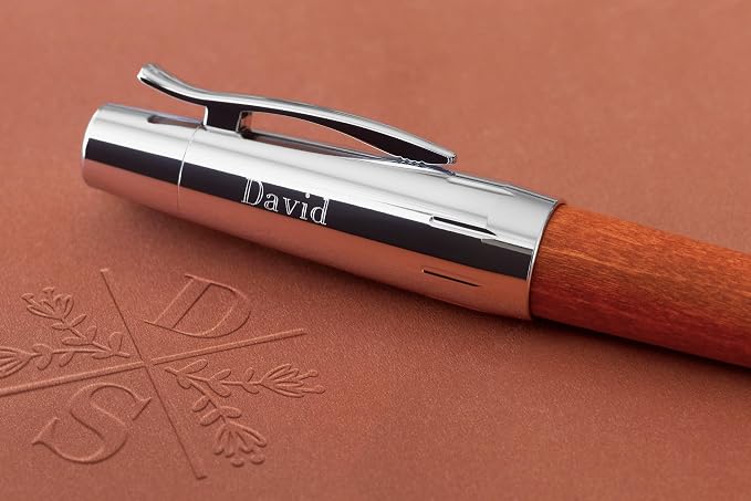 Faber-Castell e-motion Fountain Pen, Wood and Chrome Brown - Medium