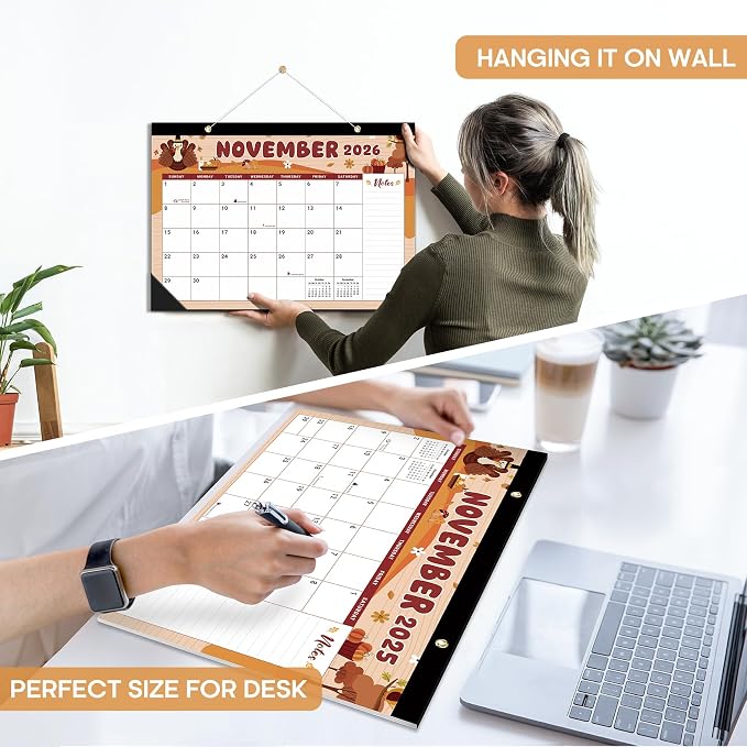 3 Pack of Desk Calendar 2026-2027, 21-Month Calendar Runs Unitl June 2027, Large 17" x 12" Monthly Desktop & Wall Calendar for Home & Office - Watercolor Festival