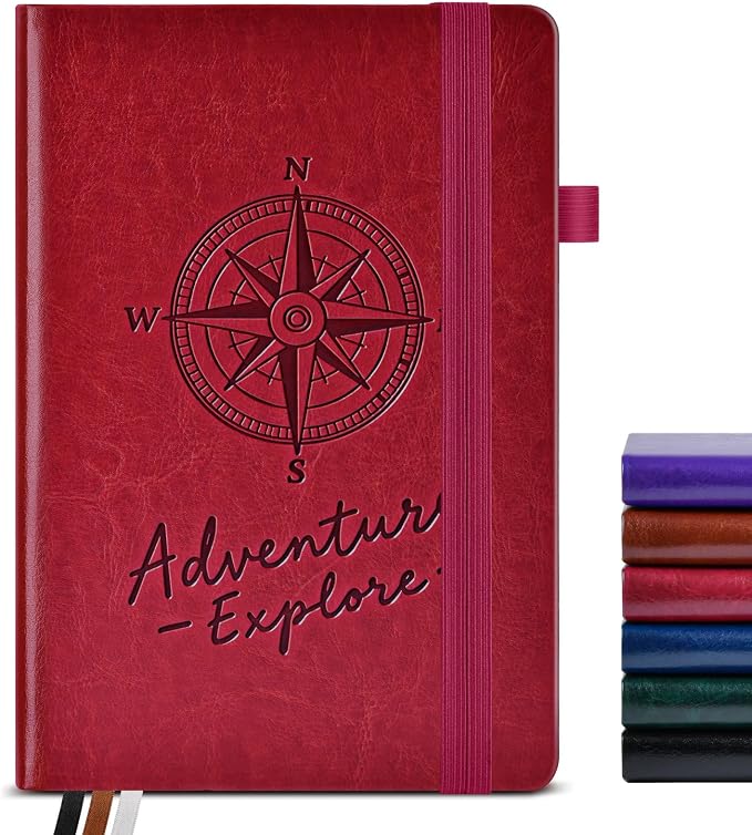 PAIBAS Blank Journal Notebook for Women Men,160 Pages,A5 Hardcover Sketchbook for Drawing, Sketch book, Unlined Notebooks for School,Work, Note Taking,Travel Journals for Writing 5.8"x8.5" (Burgundy)