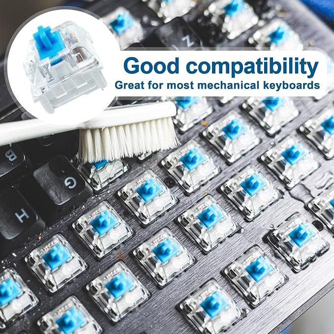 BlingKingdom 10 PCS Blue Switch Replacement 3 PIN Mechanical Keyboard Switches, Clicky, Accurate Typing, Dustproof, LED Keyboard, Gaming Keyboard