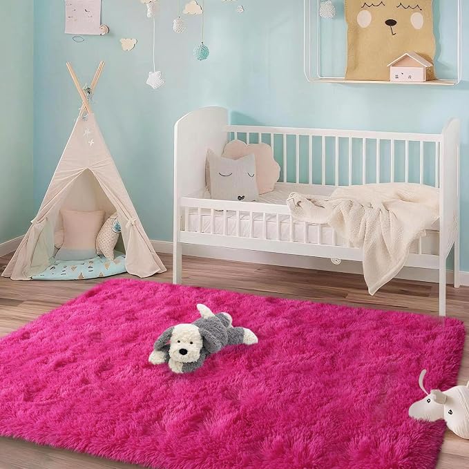 Mugorn Small Soft Shag Rugs for Bedroom, 3x5 Fluffy Area Rugs for Living Room
