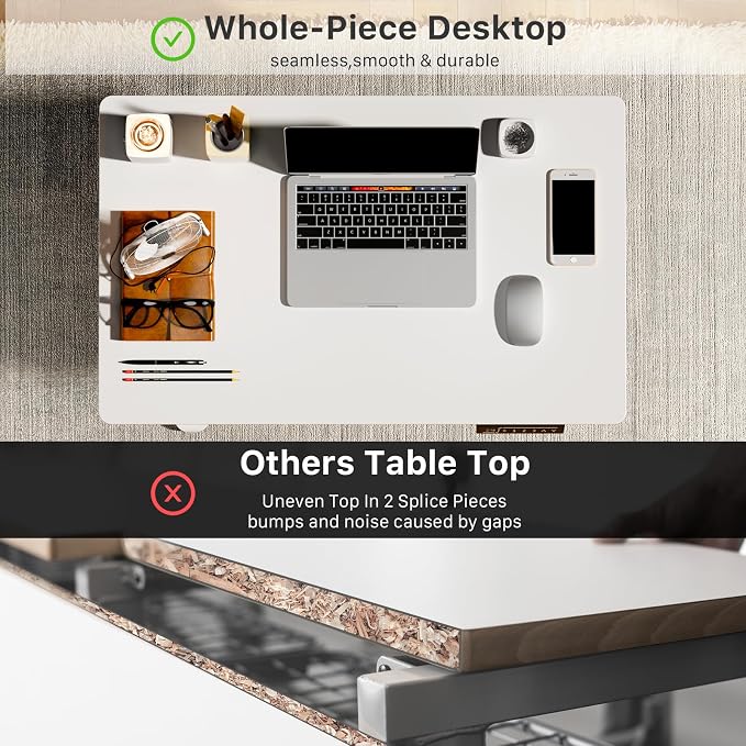 JOY worker Tiny Electric Standing Desk, 31.5" Whole Piece Height Adjustable | 31.5" x 20" White Small Sit Stand Desk with Memory Controller, Narrow Computer Workstation for Home Office School Walking Pad