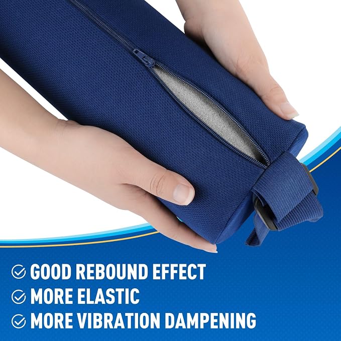 CushZone Seat Cushion, Lumbar Roll Support Pillow for Office Chair, Car, Gaming Chair, Memory Foam Back Cushion with Washable Cover for Relieving Back Pain & Improving Posture,Blue