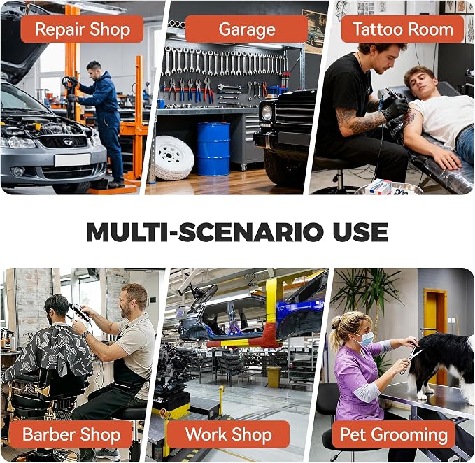 BestGlory Shop Stool with Wheels for Garage, Mechanics Rolling Chair with Backrest, Adjustable Height Heavy Duty Garage Stool with Footrest and Storage Tray, Swivel Task Chair for Workshop Salon
