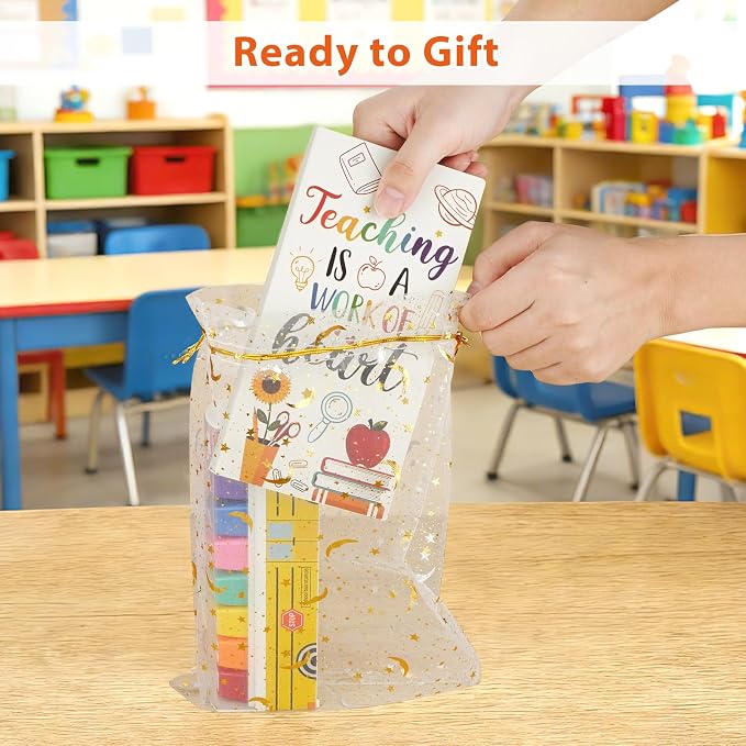 Teacher Appreciation Gifts for Women Men, Back to School End of Year Birthday Gifts for Preschool Teacher, Teacher Stamps, Sticky Notes Blackboard Self-Stick Note Pads, Classroom Supplies Must Haves