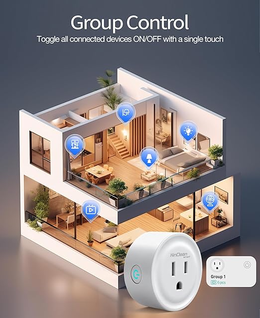 Smart Plug, WiFi Smart Outlet Compatible with Alexa & Google Assistant, Bluetooth WiFi Socket with Timer & APP Remote Control for Home, 2.4GHz Network Only, Wireless Outlet Plug