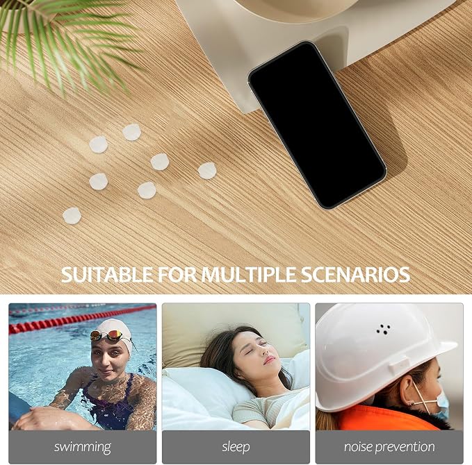 Mipcase 18pcs Ultra-Soft Moldable Silicone for Sleep Work and Study Noise Reduction Ear Protection with Transparent Case Comfortable Noise-isolating for Travel and Concerts