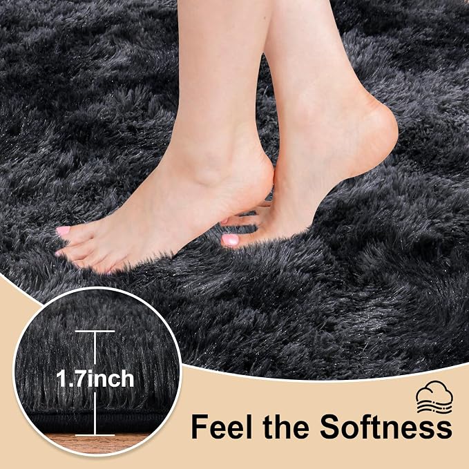 Mugorn Small Soft Shag Rugs for Bedroom, 3x5 Fluffy Area Rugs for Living Room