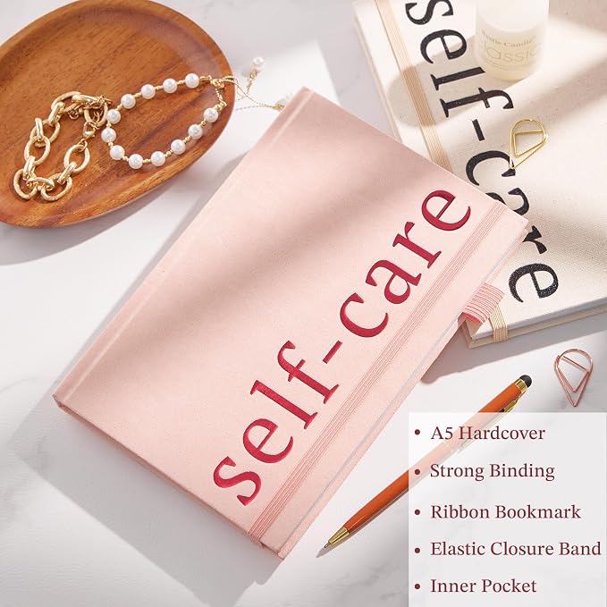 5 MINUTES A DAY Self-Care Journal with Prompts – Daily Reflection Notebook – Mental Health Journal for More Positivity, Anxiety & Guided Journal for Women, ADHD Planner with Mood Tracker, A5 (Pink)