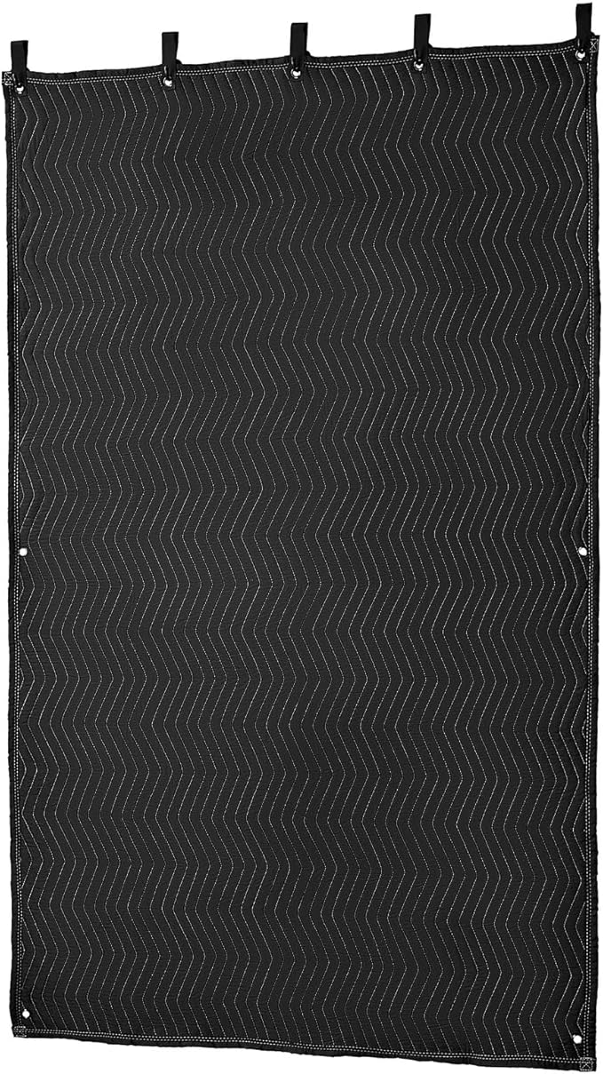 VEVOR Sound Dampening Blankets, Soundproof Curtains with 80 x 48 in, Soundproof Blanket with Grommets, Studio Grommeted Blanket, for Window, Door, Light Blocker, Music Recording, Black