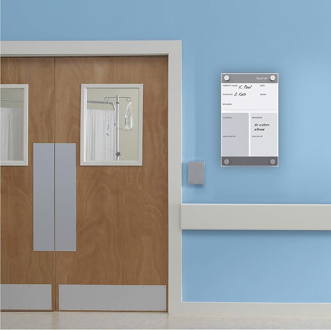 Quartet Glass Whiteboard, Magnetic Dry Erase Board, 8-1/2" x 11", with Customizable Templates, White Dry Erase Surface, Infinity (GI8511)