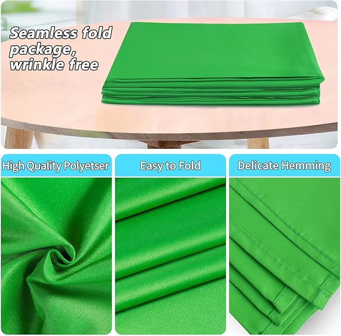 Green Backdrop - 10 x 20 ft, Green Screen for Photography & Video Recording, High Density Polyester Fabric