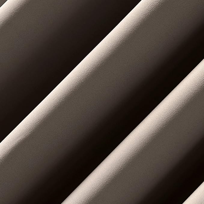 Sun Zero Nordic Theater Grade Extreme 100% Blackout Grommet Curtain Single Panel, 52" x 84", Taupe