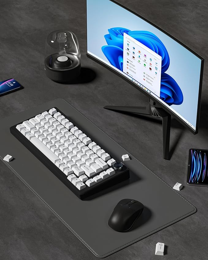 Womier Double Shot PBT Keycaps Set 138 Keys, Cherry Profile Custom Keycaps 60 65 75 100 Percent for 61/64/68/84/87/100/104/108 Retro Gaming Mechanical Keyboard, White