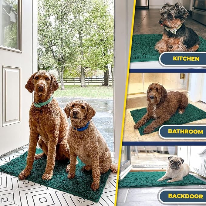 Muddy Mat® | Super Absorbent Door Mat Indoor, Microfiber Quick Dry Chenille Entryway Rug, Non-Slip Front Door Mat, Indoor Mats for Entryway, Machine Washable Pet Rug, Slate Blue 19" x 30"