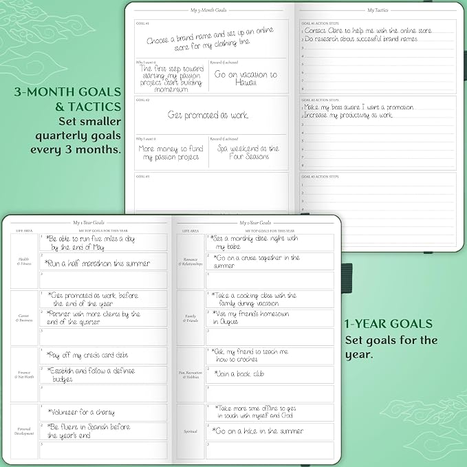 Legend Planner Hourly Schedule Edition – Deluxe Weekly & Daily Organizer with Time Slots. Time Management Appointment Book Journal for Work & Personal Life, Undated, A5 Hardcover – Dark Green Debossed