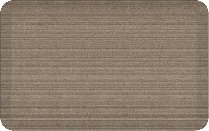 NewLife by GelPro Anti-Fatigue Designer Comfort Kitchen Floor Mat, 20"x32", Grasscloth Pecan Stain Resistant Surface with 3/4” Thick Ergo-Foam Core for Health and Wellness