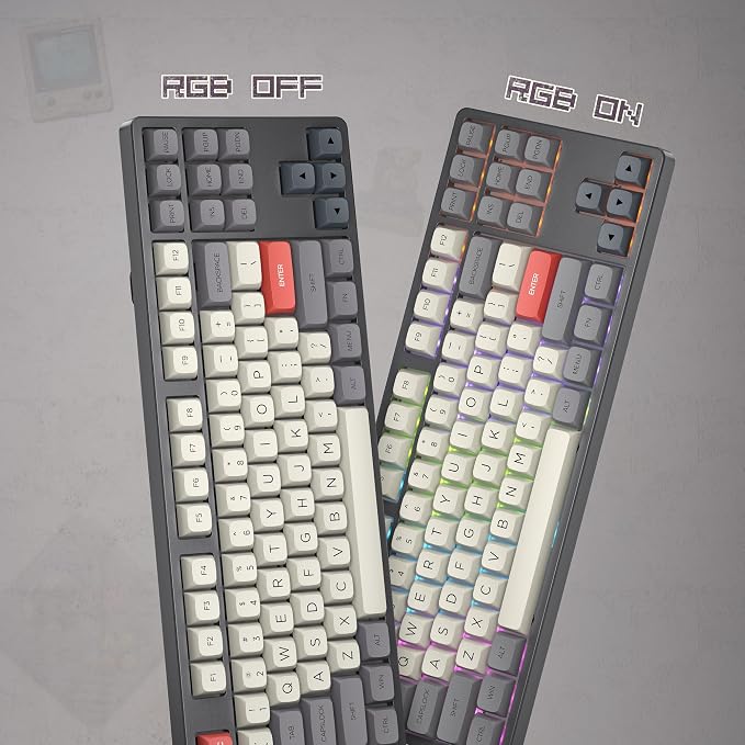 XDA Profile PBT Keycaps, Retro Game Console Custom Keycap Set, XVX Keyboard Keycap 75 Percent with Dye-Sublimation Suitable for Most 65% 80% 100% Gateron Cherry MX Switches Mechanical Keyboard