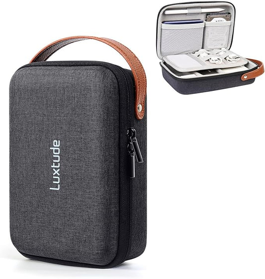 Luxtude Tech Organizer Travel Case, Portable Electronics Organizer, Hard Shell Zipper Case for Charging Cables, Power Banks and Other Travel Essentials, Black (External Size 8.5 x 5.9 x 2.5 Inch)