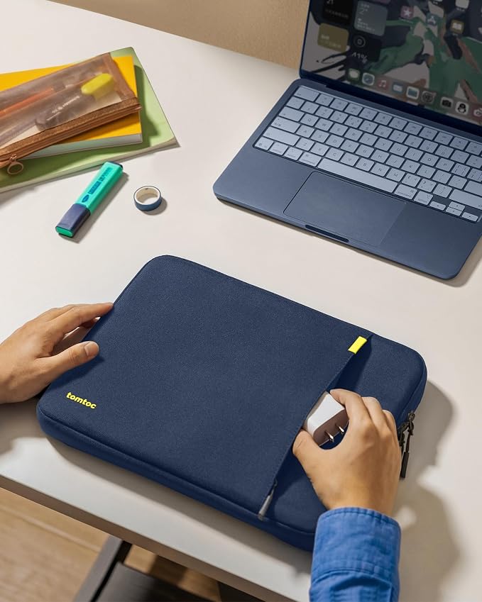 tomtoc 360° Protective Laptop Sleeve Designed for 13-inch New MacBook Neo A3404 (2026) A18 Pro Chip, Water-Resistant Shockproof Computer Case Bag Fits 12-13 Inch Surface Pro Copilot+ PC