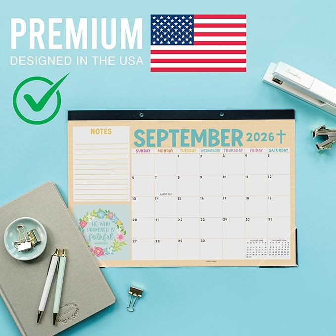 Hadley Designs Large Teacher Desk Calendar 2026-2027 - Desktop Calendar 2026, 18-Month Desk Calendars for Home, Office & Classroom, Cute Classroom Must Haves, Back to School Teacher Gifts