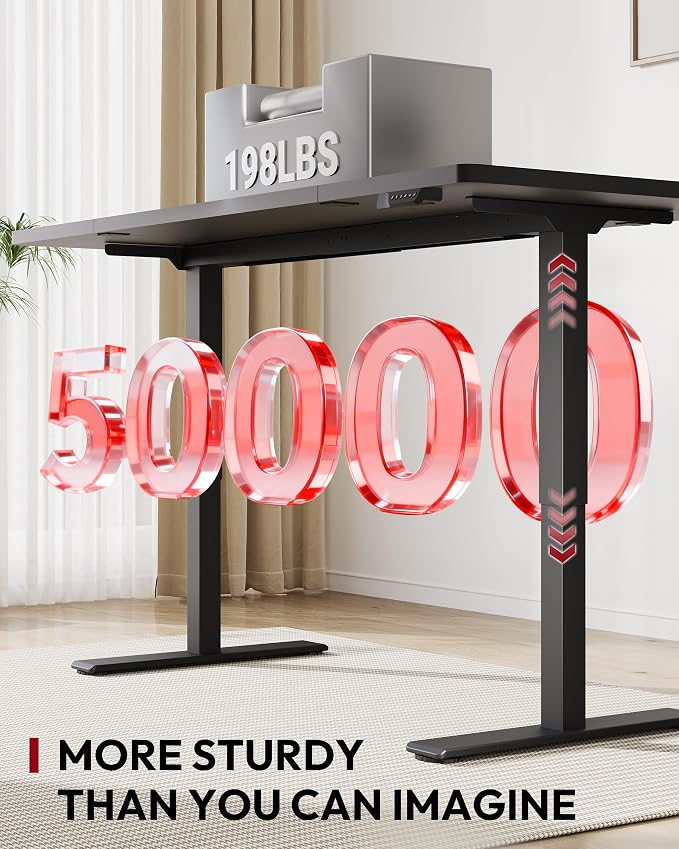 SANODESK Dual Motor Electric Standing Desk 63 x 28 Inches, Height Adjustable Sit Stand Desk with Large Splice Board for Home Office, Computer Workstation, Study & Gaming, Black Frame/Black Top