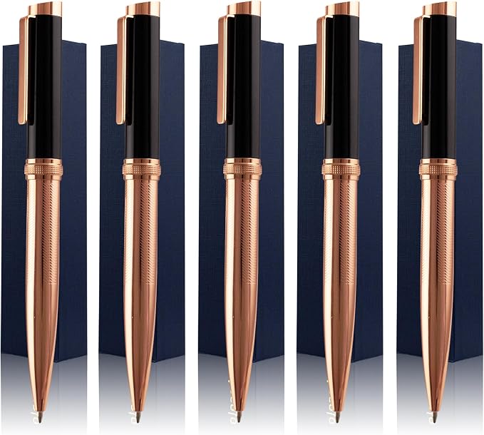 Ancolo Personalized Ballpoint Pens - Luxury Writing Pen with 10 Black Ink Refill Engraved with Your Message Name on the Pens Gift Set for Man/Women/Writers/Collection/Journalist