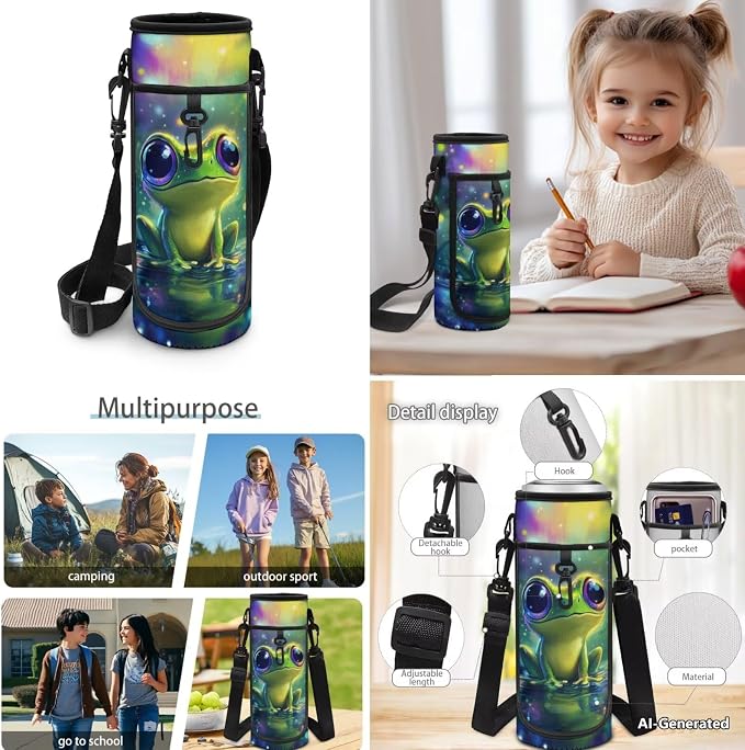 Doojoayie Bookbag and Lunch Box Set for Girls Frog Backpack for School Lightweight Kids Back Pack Cute Girls School Bag 3rd Grade Backpack for Primary Elementary Student