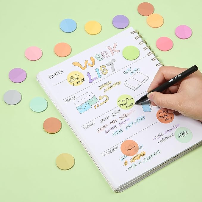 Mr. Pen- Transparent Sticky Note Set, 560Sheets, Colorful, Round Transparent Sticky Notes Set