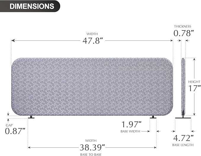 DECOLAB Freestanding Desk Divider, Portable Privacy Screen Partition for Home, Office, Shared Workspace, Restaurant, Anti-Scratch, 48 x 18 Inch, Dandelion