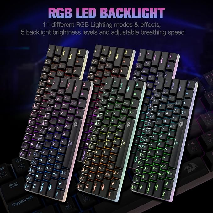 Redragon K605 Alien Giant Mechanical Gaming Keyboard, Super Big 61 Keys & Outemu Blue Switch, RGB LED Backlit Ergonomic Wired Type-C Full Key Conflict Free Anti-Ghosting NKRO Keyboard