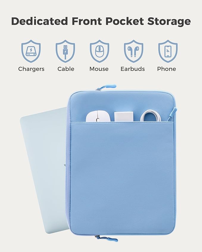 ProCase Laptop Sleeve 14" for MacBook Pro 14-Inch M5/M4/M3/M2/M1 Pro/Max 2026-2021, Computer Case Also Compatible with 14" HP Dell ASUS Lenovo Acer Chromebook -Airblue