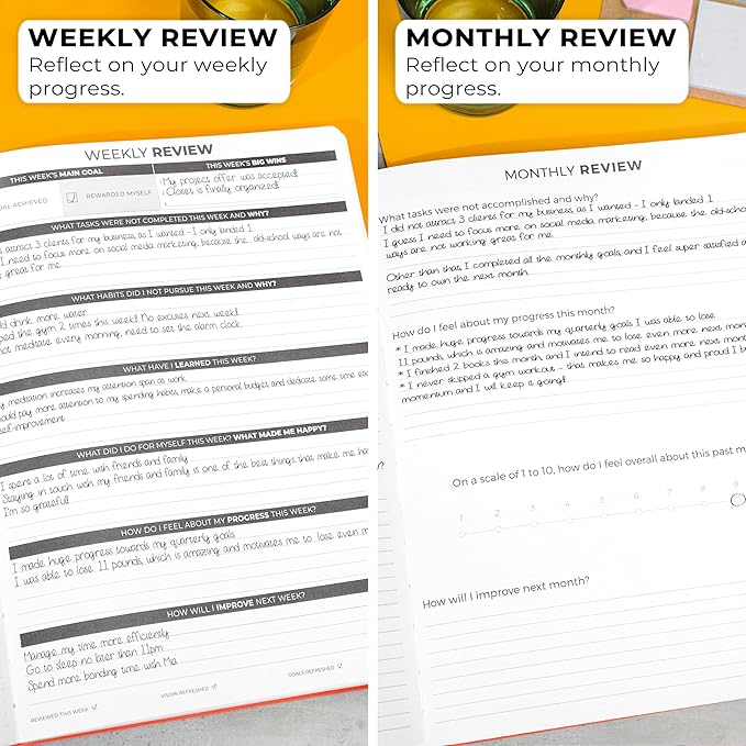 Clever Fox Planner Daily PRO - 8.5 x 11" A4 Size Daily Life Planner and Gratitude Journal to Increase Productivity, Time Management and Hit Your Goals - Undated - Lasts 3 Months (Orange)