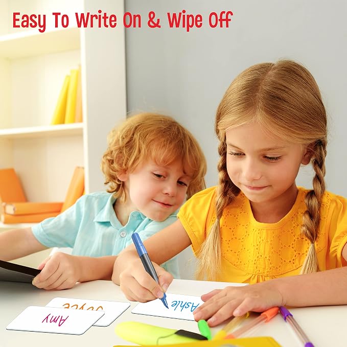 Magnetic Name Tag Label, 55 PCS Dry Erase Reusable Blank Name Stickers White Reusable Magnets for Whiteboards Locker Fridge School Office Home (Each Measures 2" x 1")